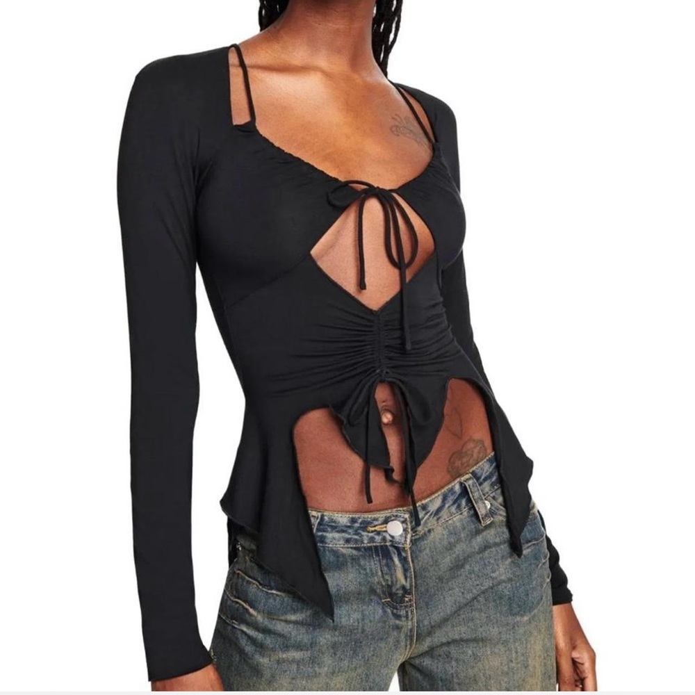 I.AM.GIA Svana Long Sleeve Top in Black Size Small